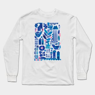 Blue abstract Long Sleeve T-Shirt